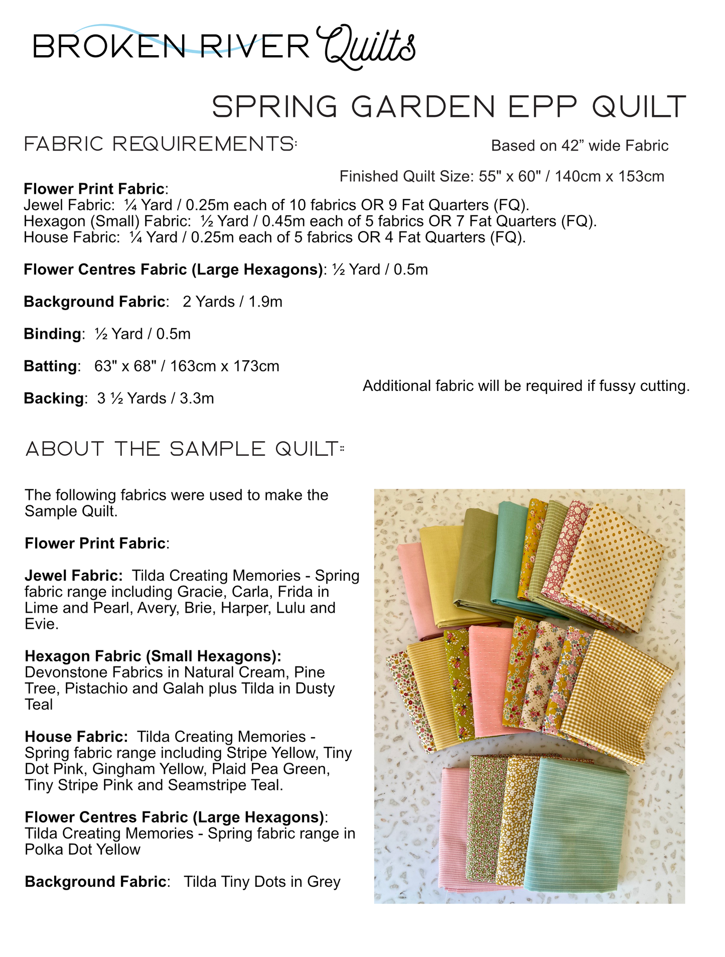 Spring Garden EPP Quilt - Paper Pattern