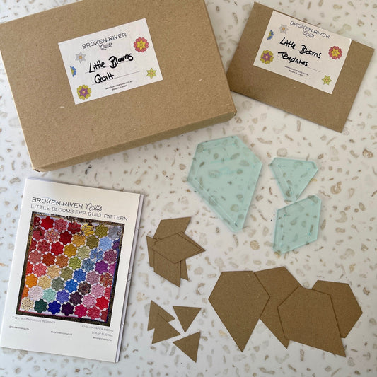 Little Blooms Kit including the pattern, acrylic templates and paper pieces