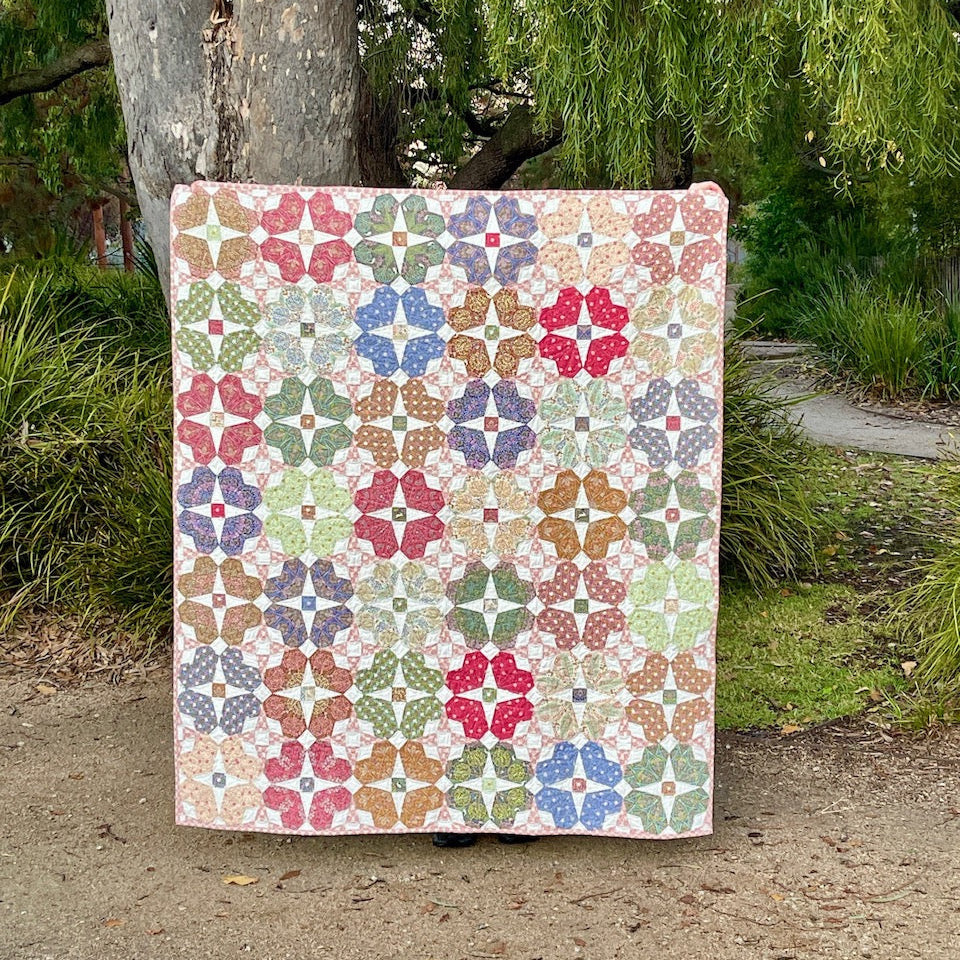 Secret Garden Quilt in the garden