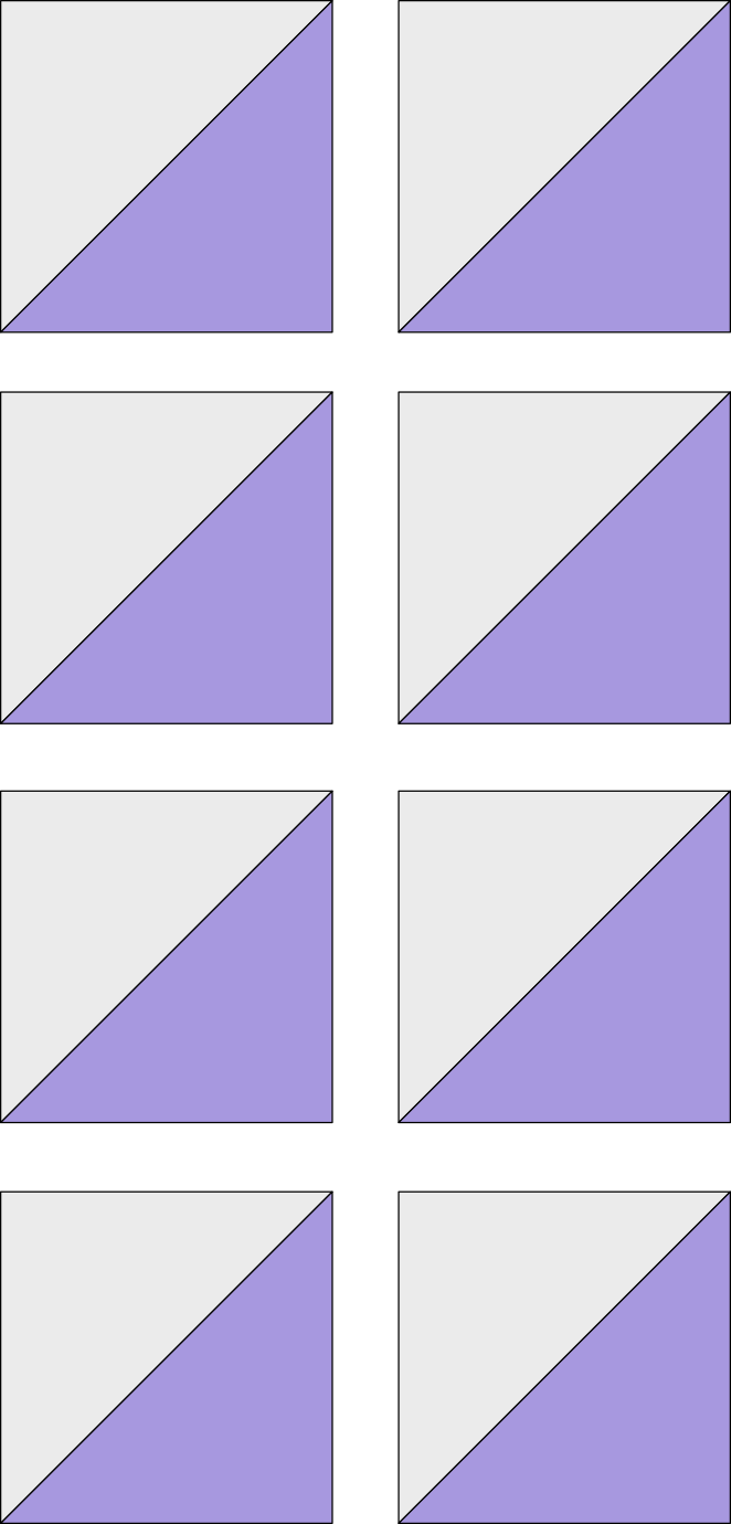 8 at a time Half Square Triangle Method