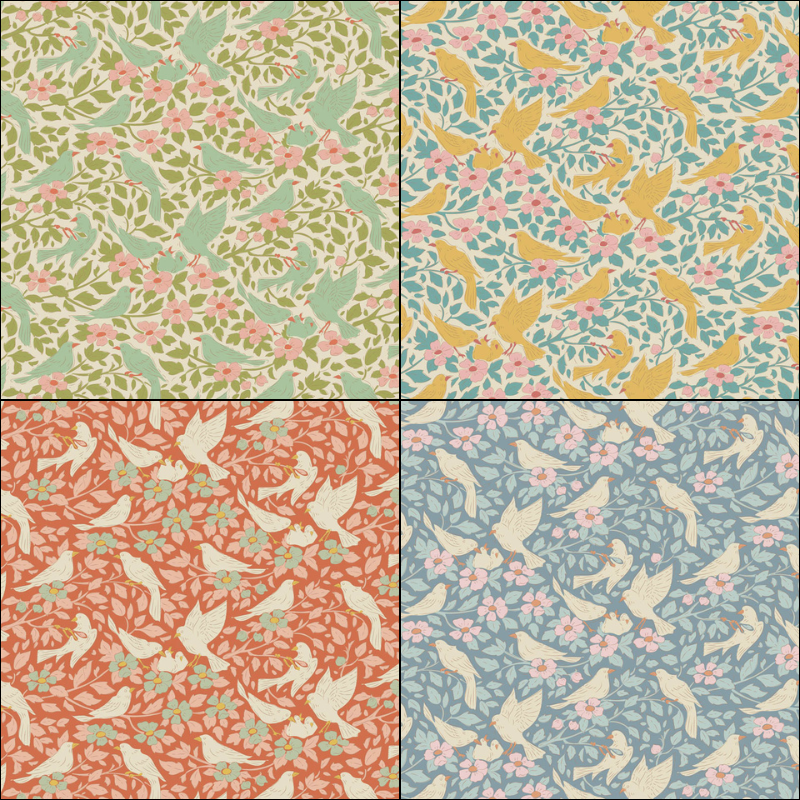 Big Blooms Tilda Songbird Fabric Bundle