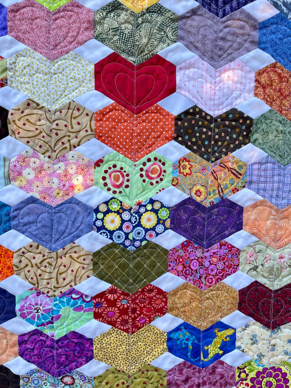 Chain of Hearts EPP Quilt Scrap Busting EPP Quilt PDF Pattern