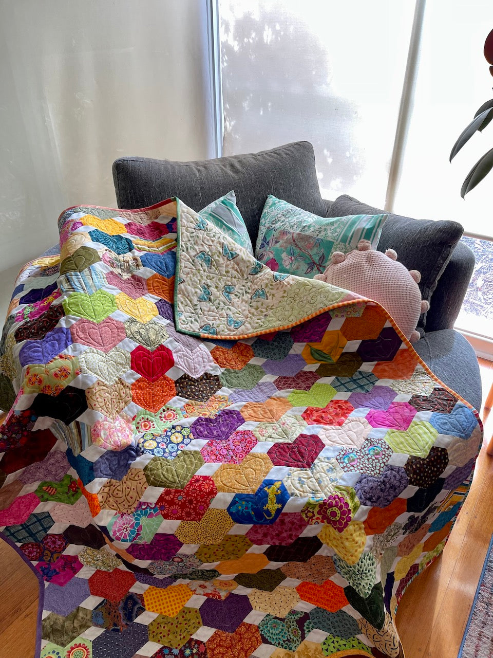 Chain of Hearts EPP Quilt Scrap Busting EPP Quilt PDF Pattern