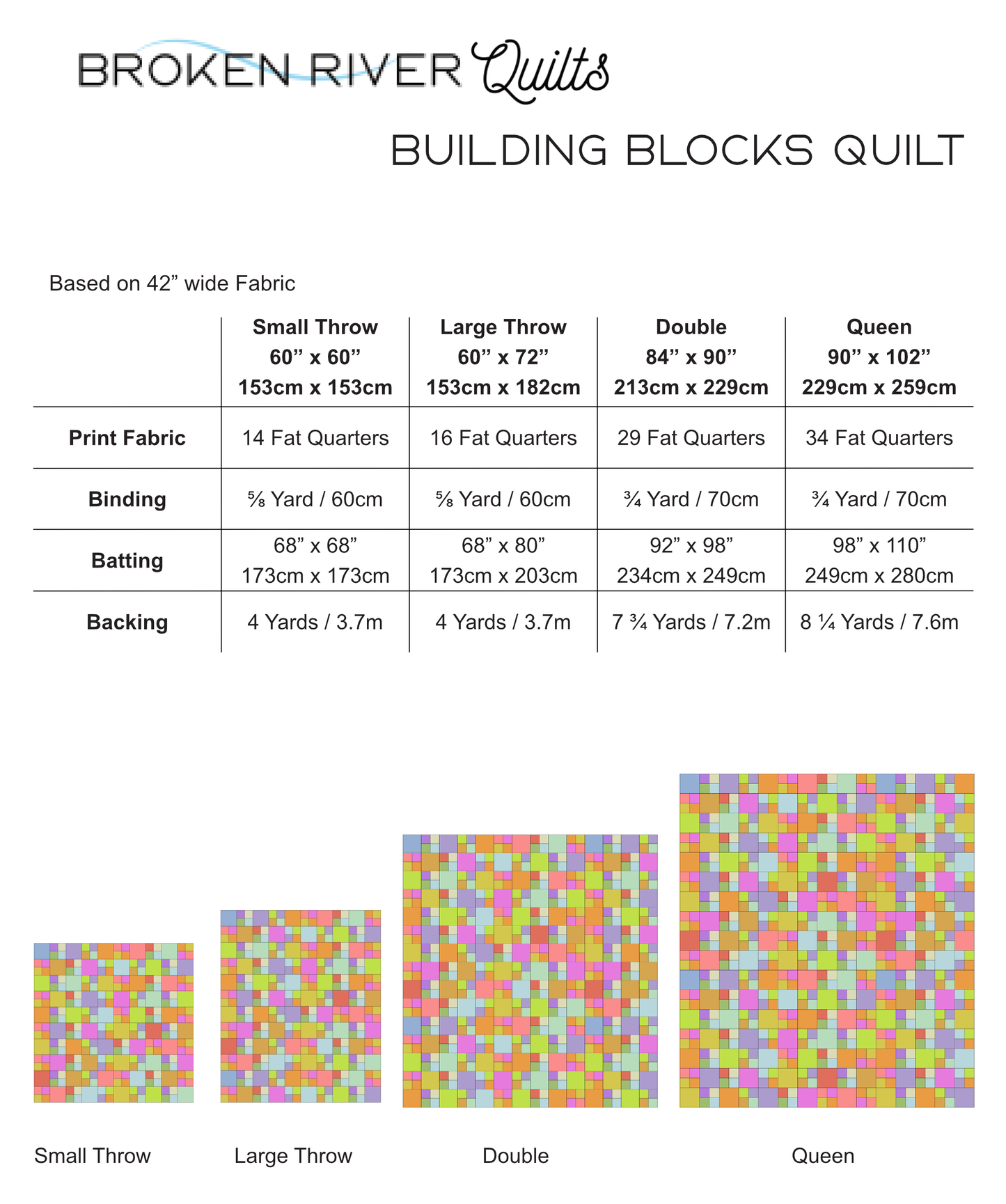 Building Blocks Quilt - Fat Quarter Quilt PDF Pattern