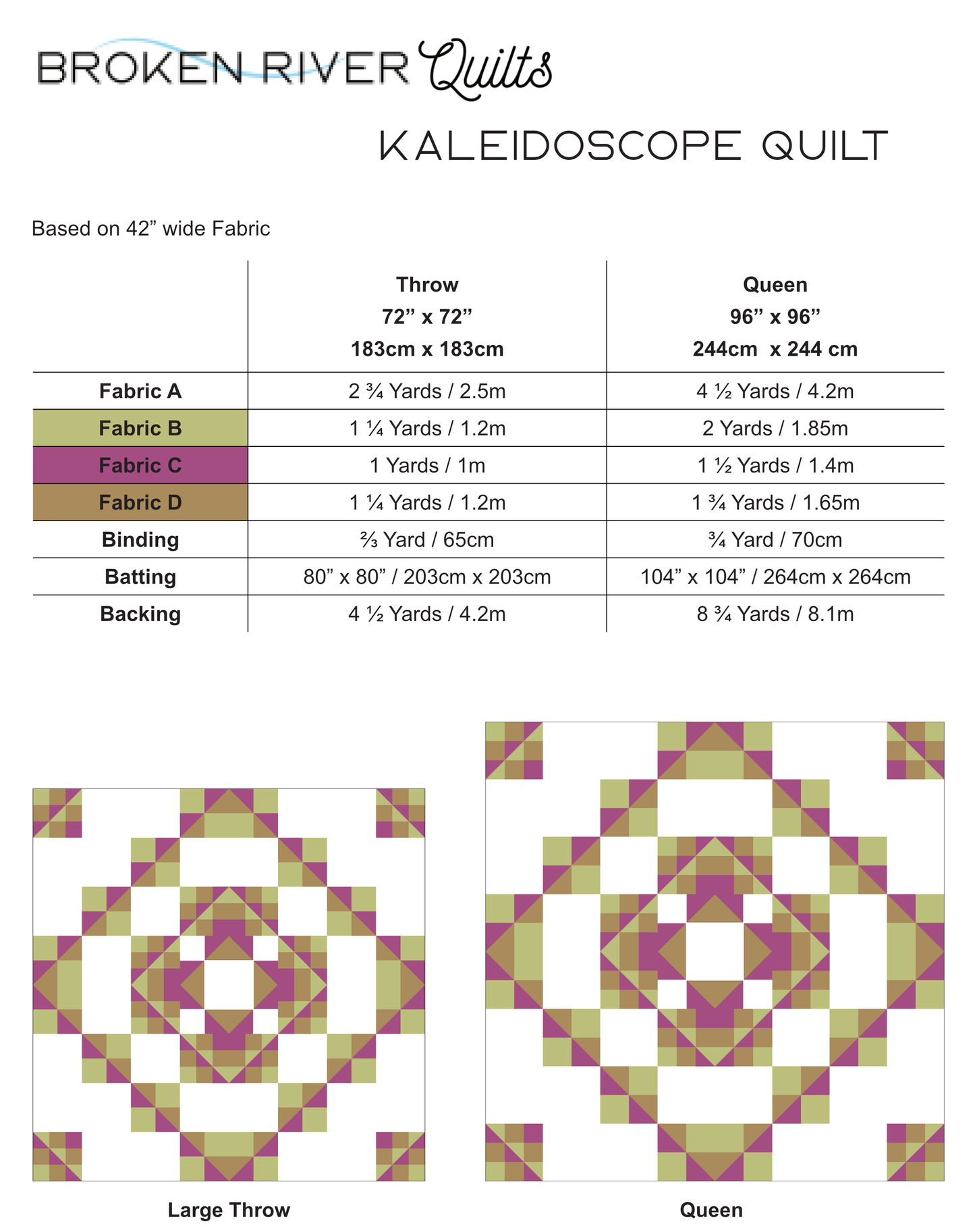 Kaleidoscope Quilt - Medallion Quilt Paper Pattern