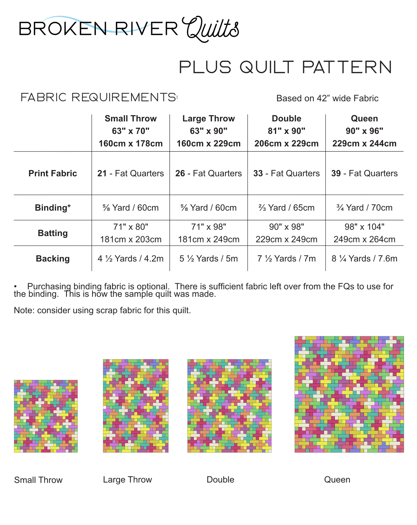 Plus Quilt – Fat Quarter Friendly PDF Pattern