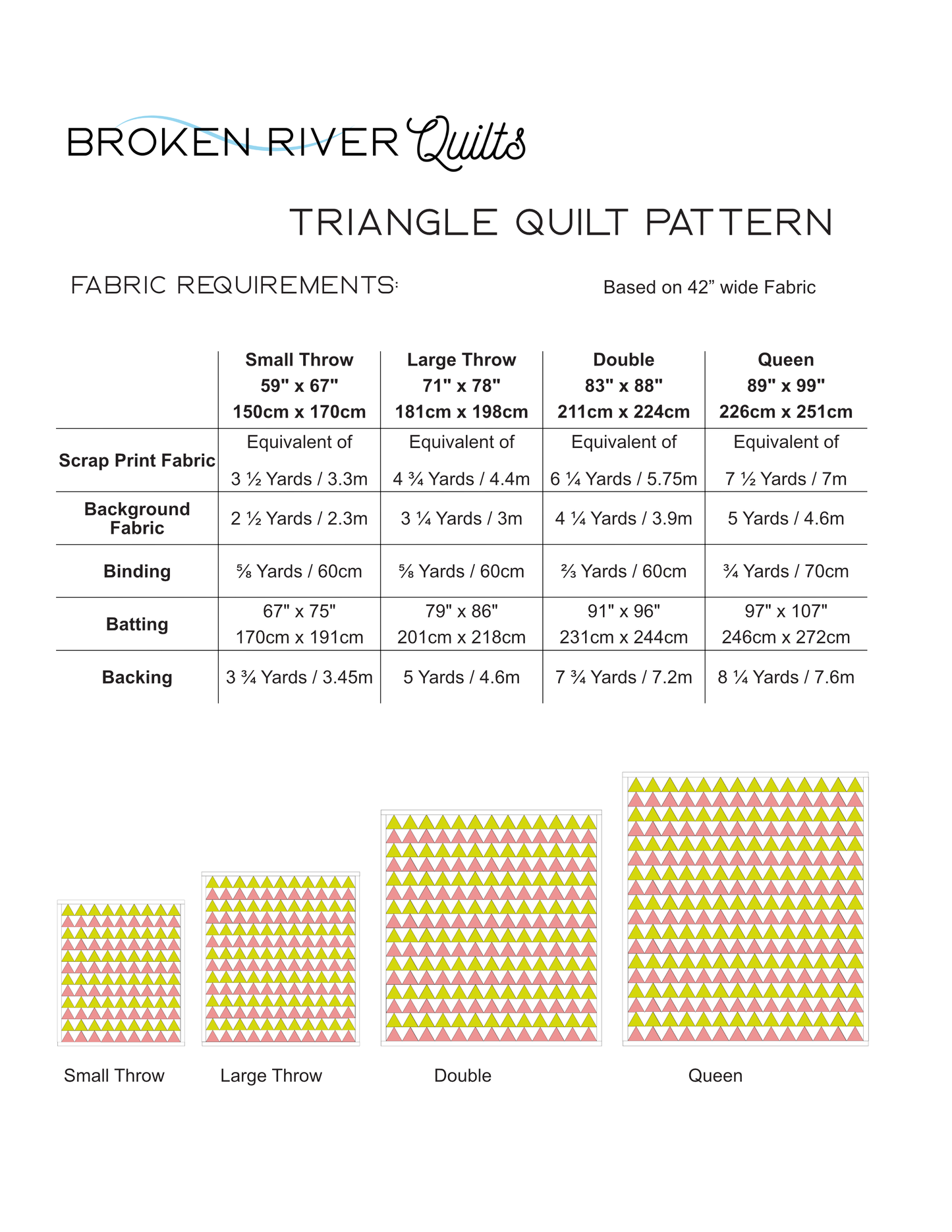 Triangle Quilt – Scrap Busting Freezer Paper Pieced PDF Pattern