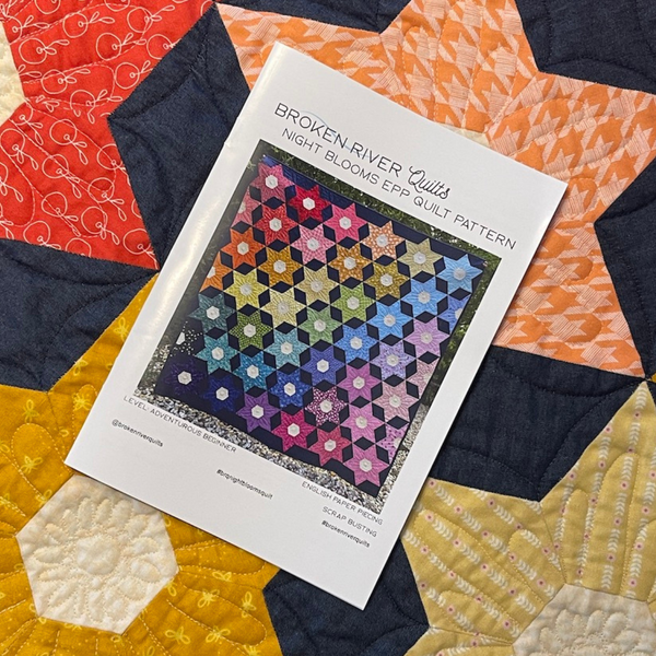 Night Blooms EPP Quilt Pattern – Scrap Busting EPP Quilt Paper Pattern ...