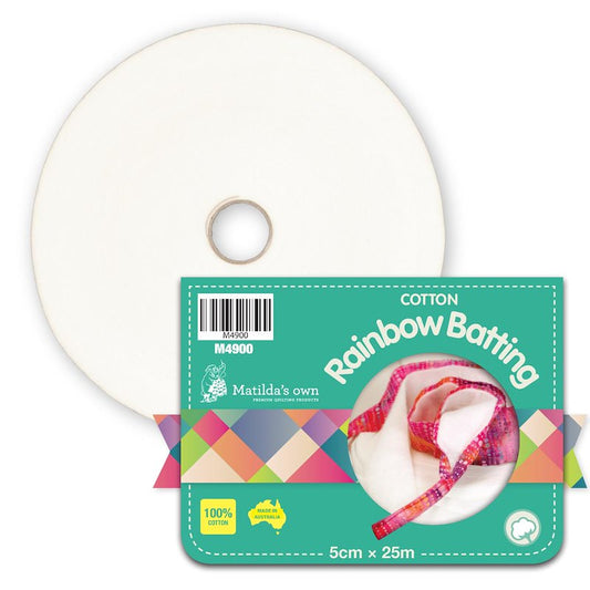 Matilda's Own Cotton Rainbow Batting 5cm x 25m Roll