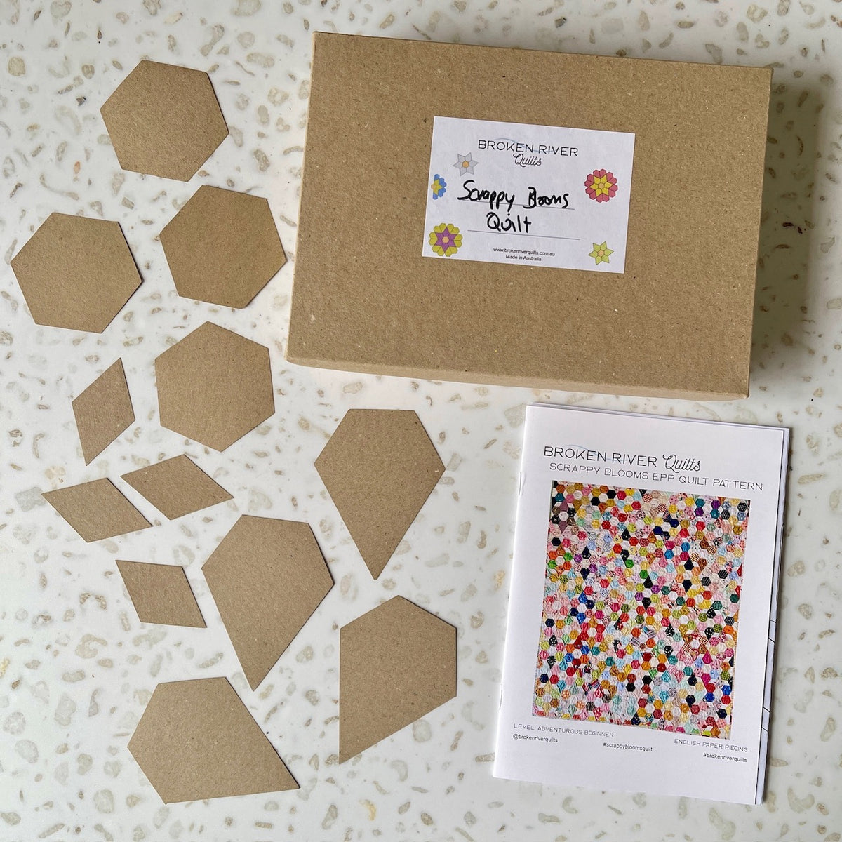 Scrappy Blooms Pattern and EPP Papers Bundle