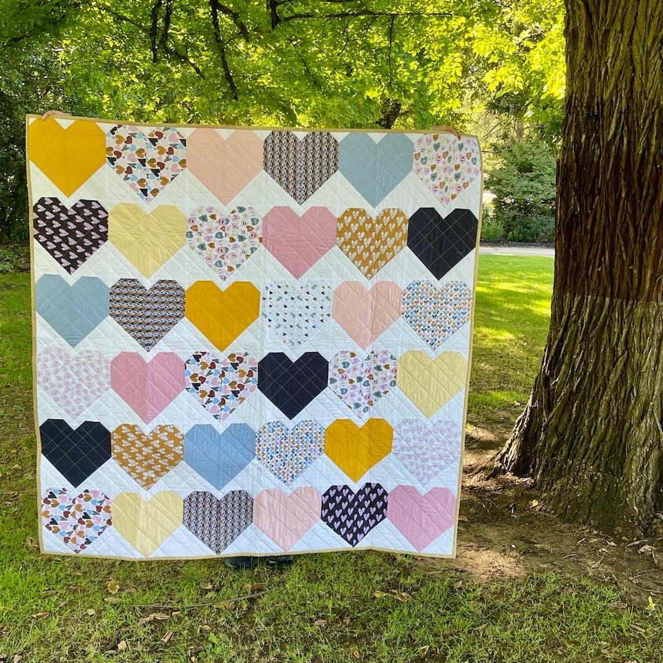 The Sweetheart Quilt in the garden